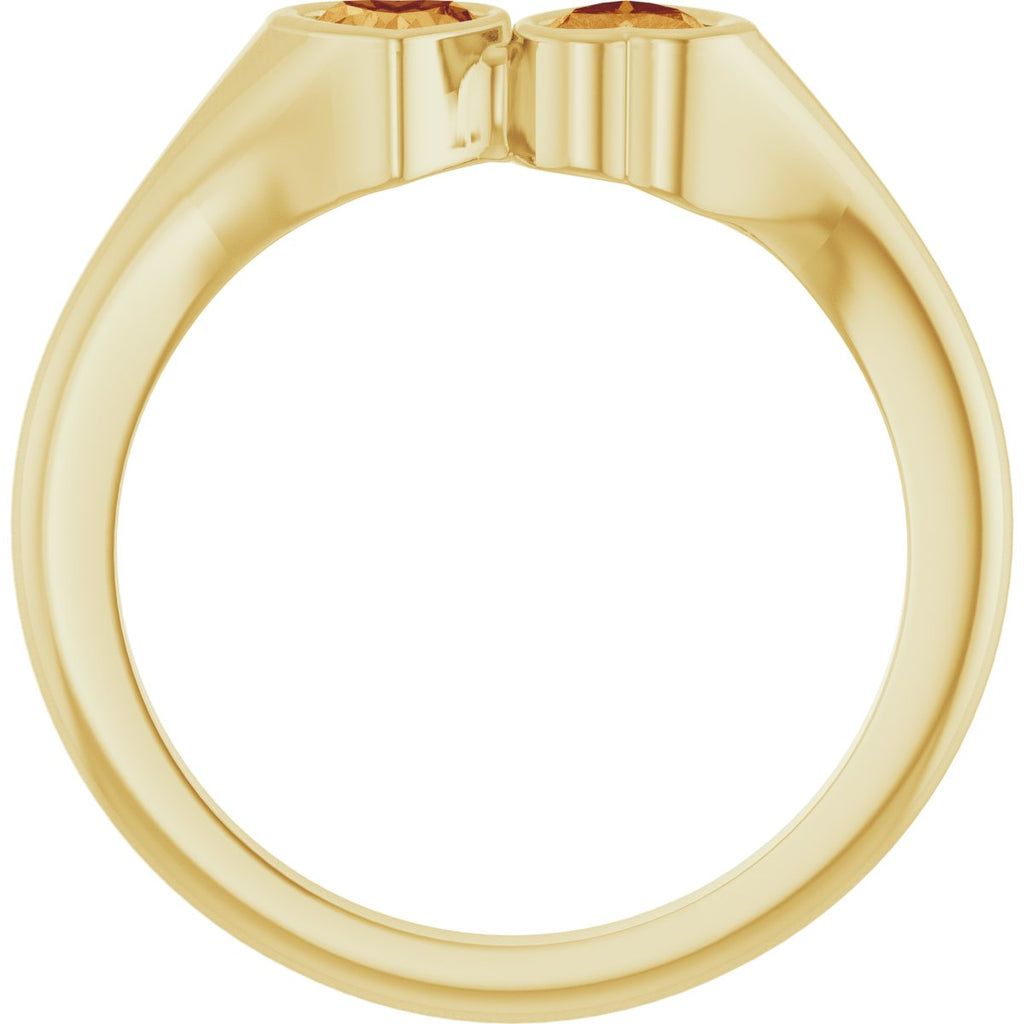 Two-Stone Heart Ring