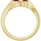Two-Stone Heart Ring
