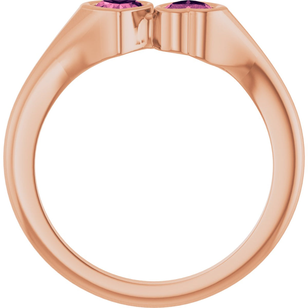 Two-Stone Heart Ring