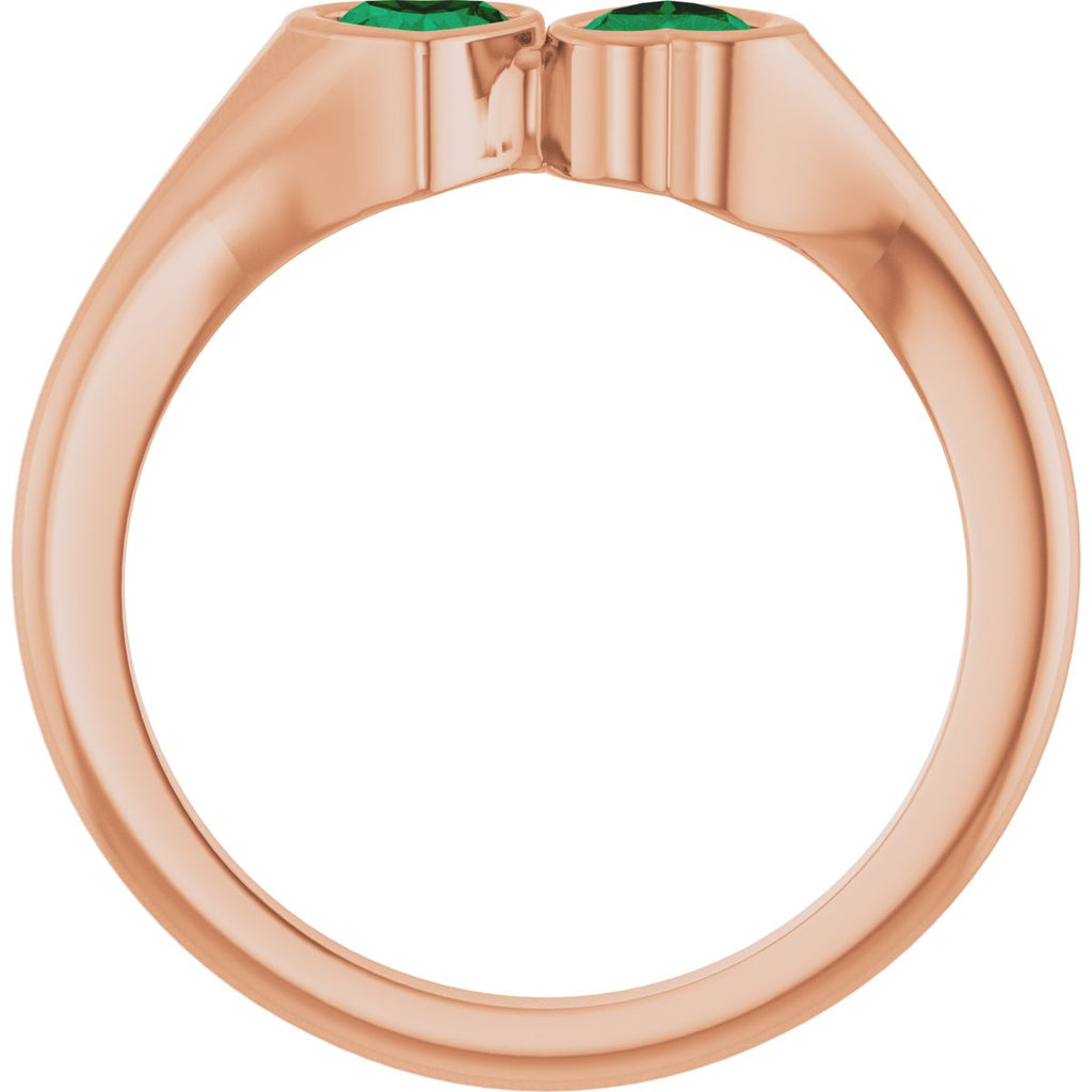 Two-Stone Heart Ring