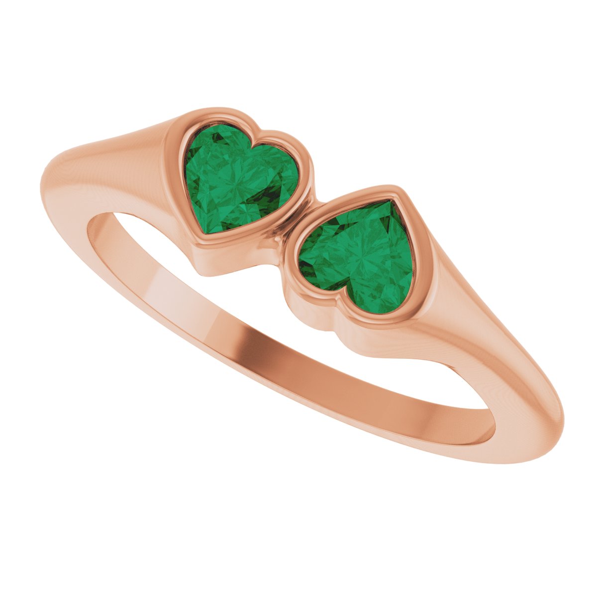 Two-Stone Heart Ring
