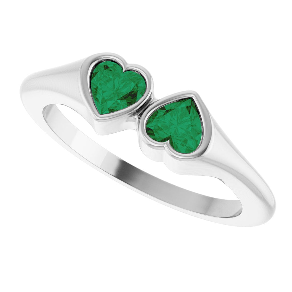 Two-Stone Heart Ring