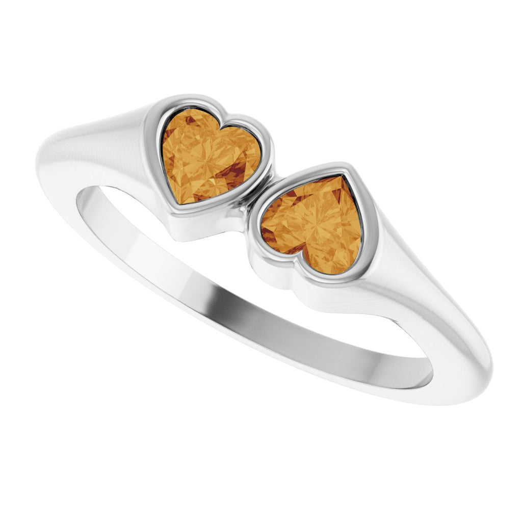 Two-Stone Heart Ring