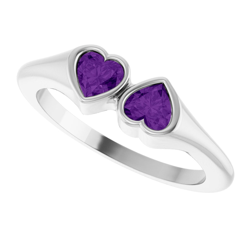 Two-Stone Heart Ring