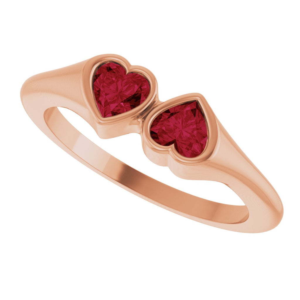 Two-Stone Heart Ring