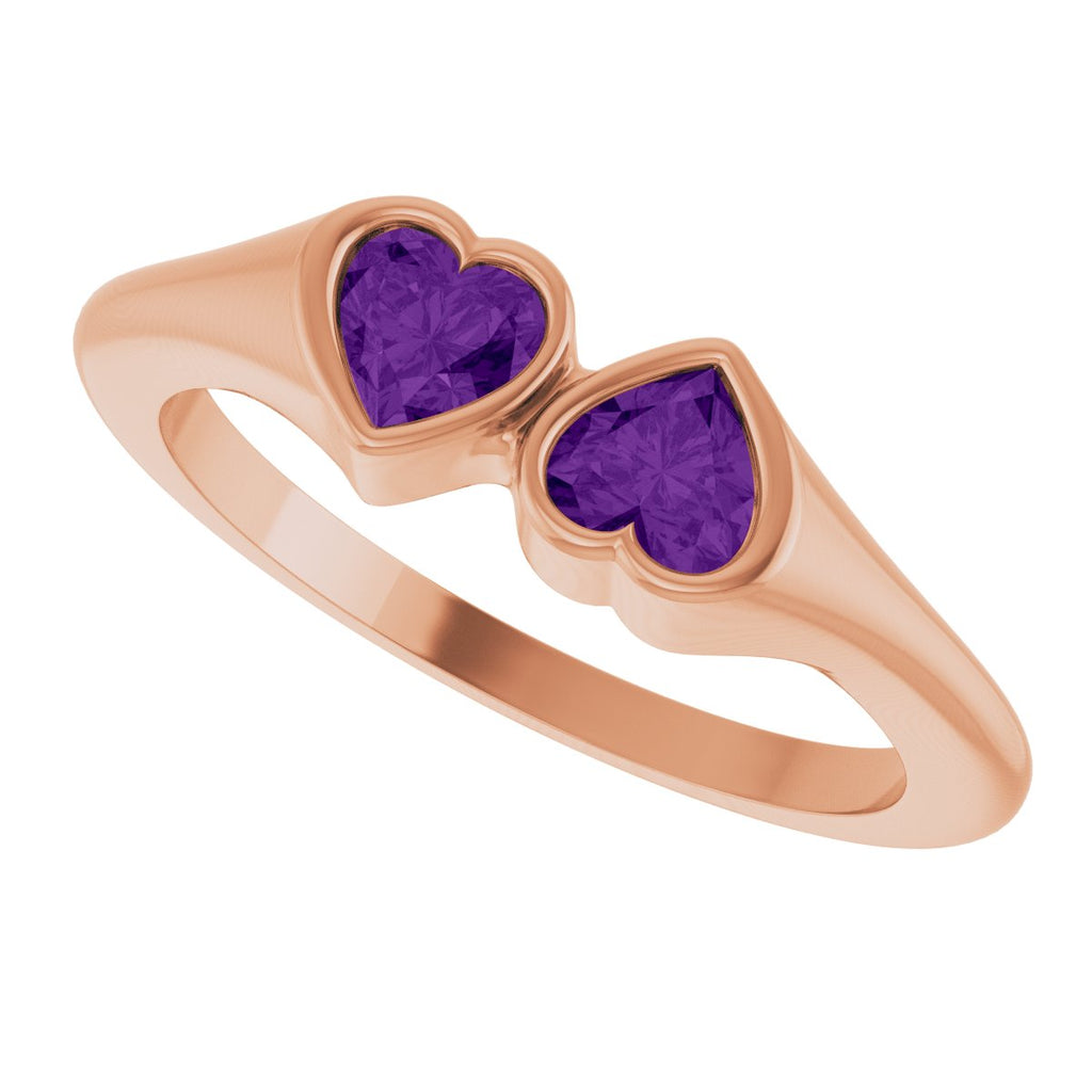 Two-Stone Heart Ring