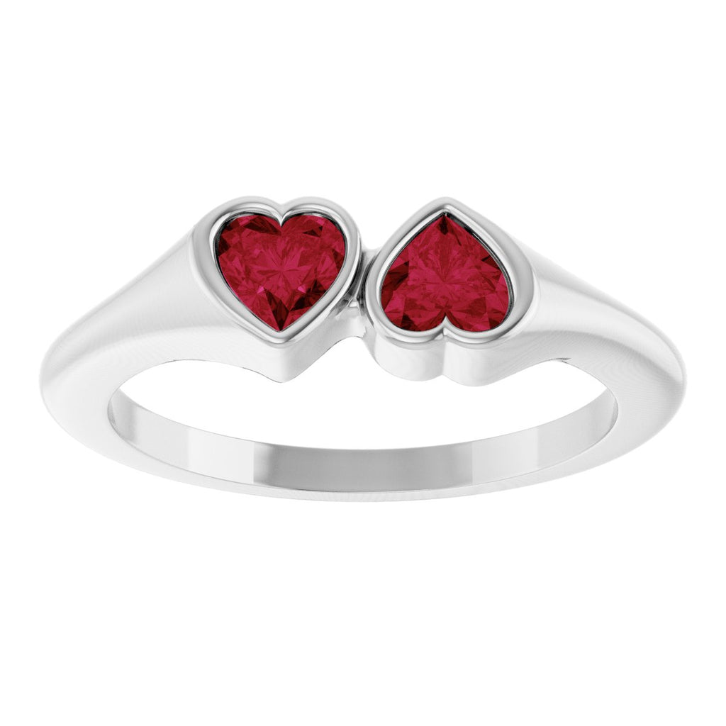 Two-Stone Heart Ring