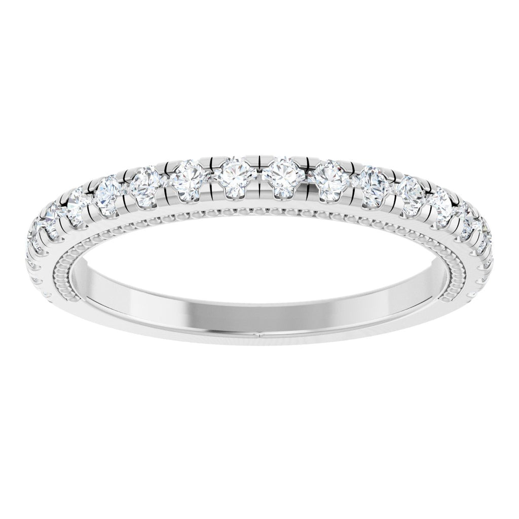 Claw-Prong Hidden Halo-Style Engagement Ring or Band
