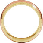 Milgrain Stepped Beveled-Edge Half Round Band