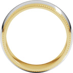 Milgrain Stepped Beveled-Edge Half Round Band