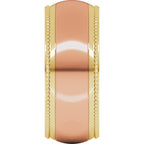 Milgrain Stepped Beveled-Edge Half Round Band