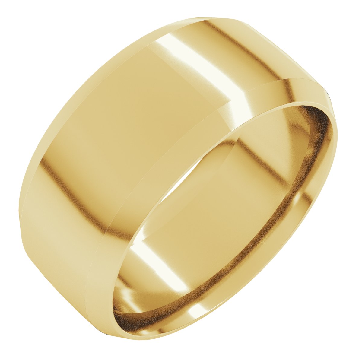 Beveled-Edge Comfort-Fit Half Round Band