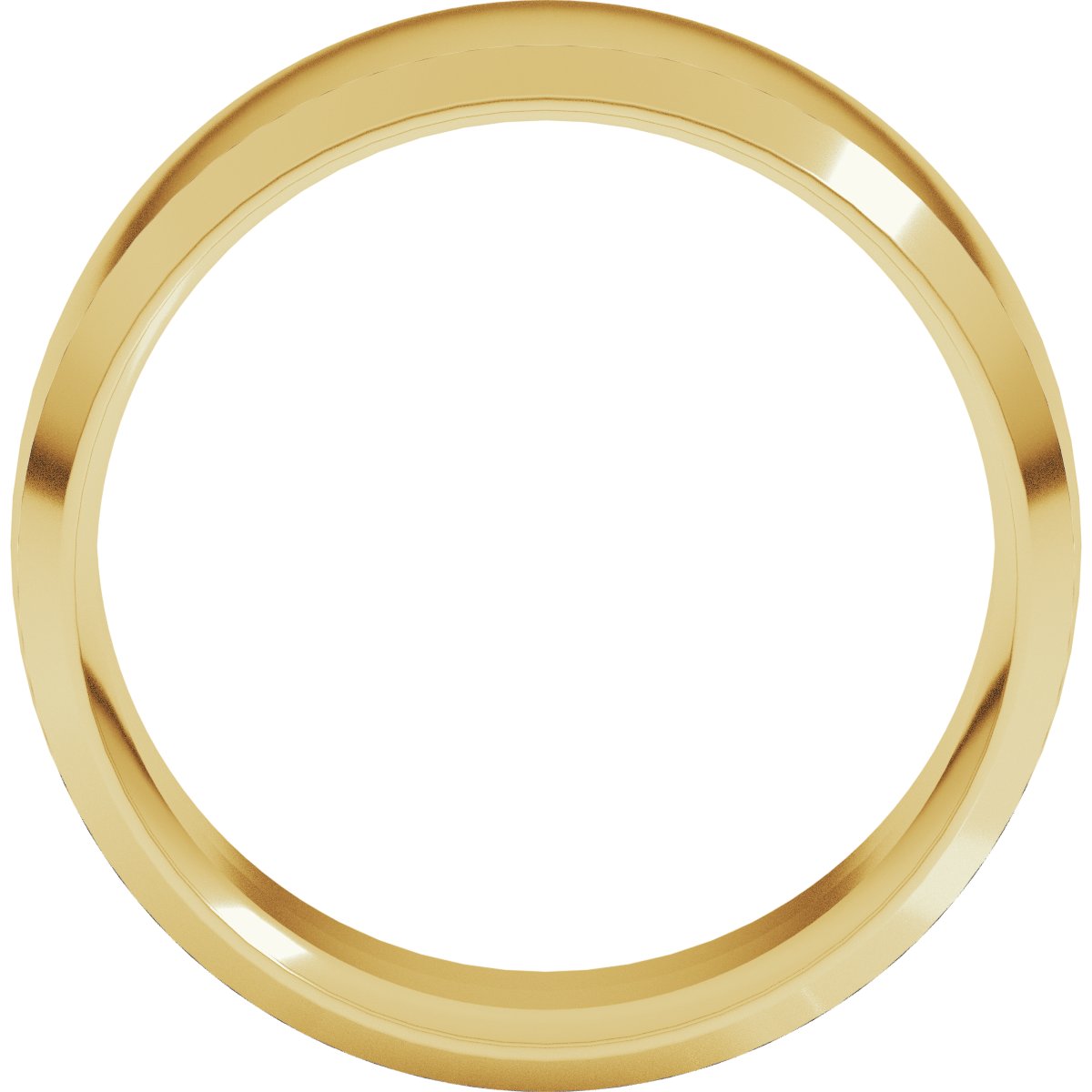 Beveled-Edge Comfort-Fit Half Round Band