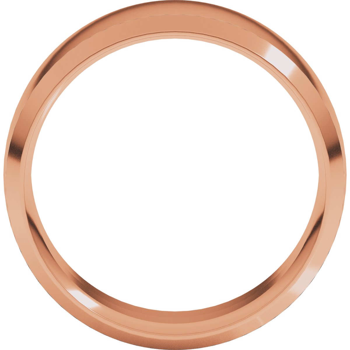 Beveled-Edge Comfort-Fit Half Round Band