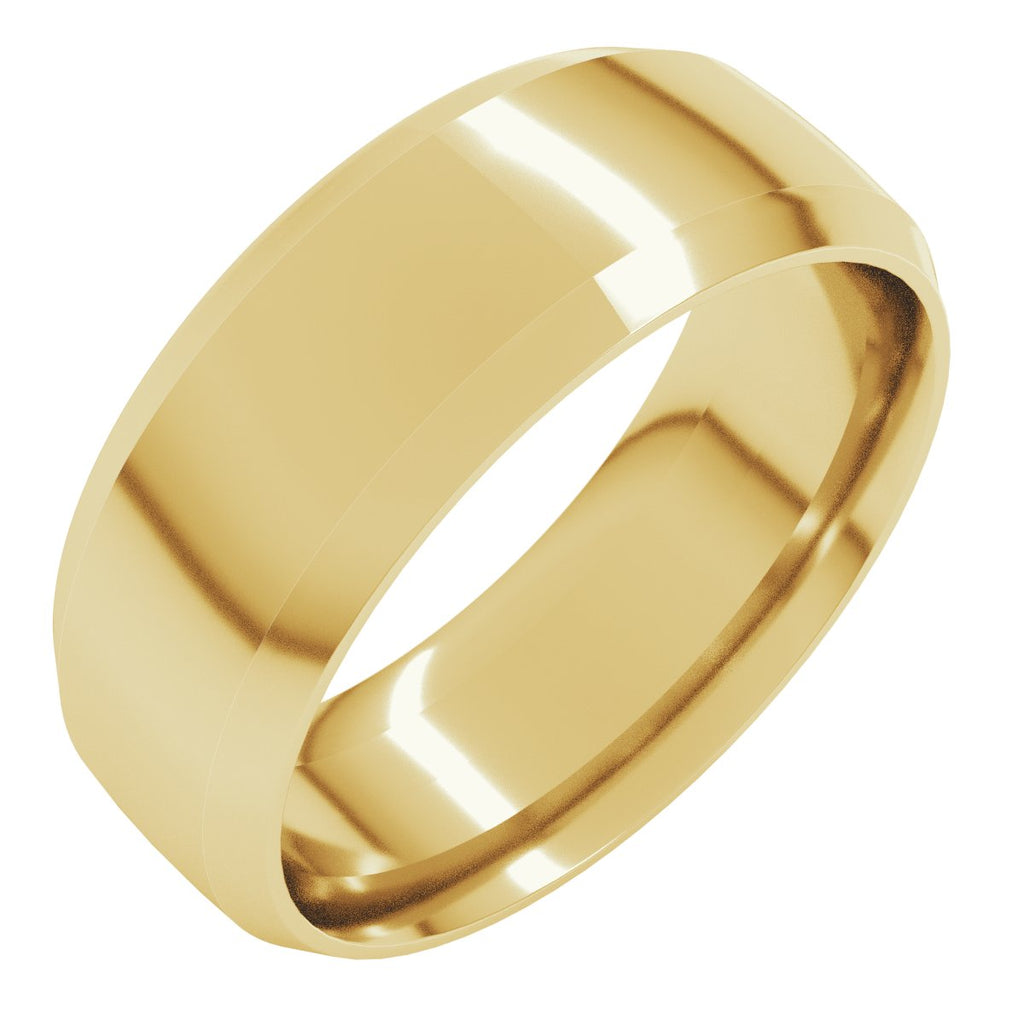 Beveled-Edge Comfort-Fit Half Round Band