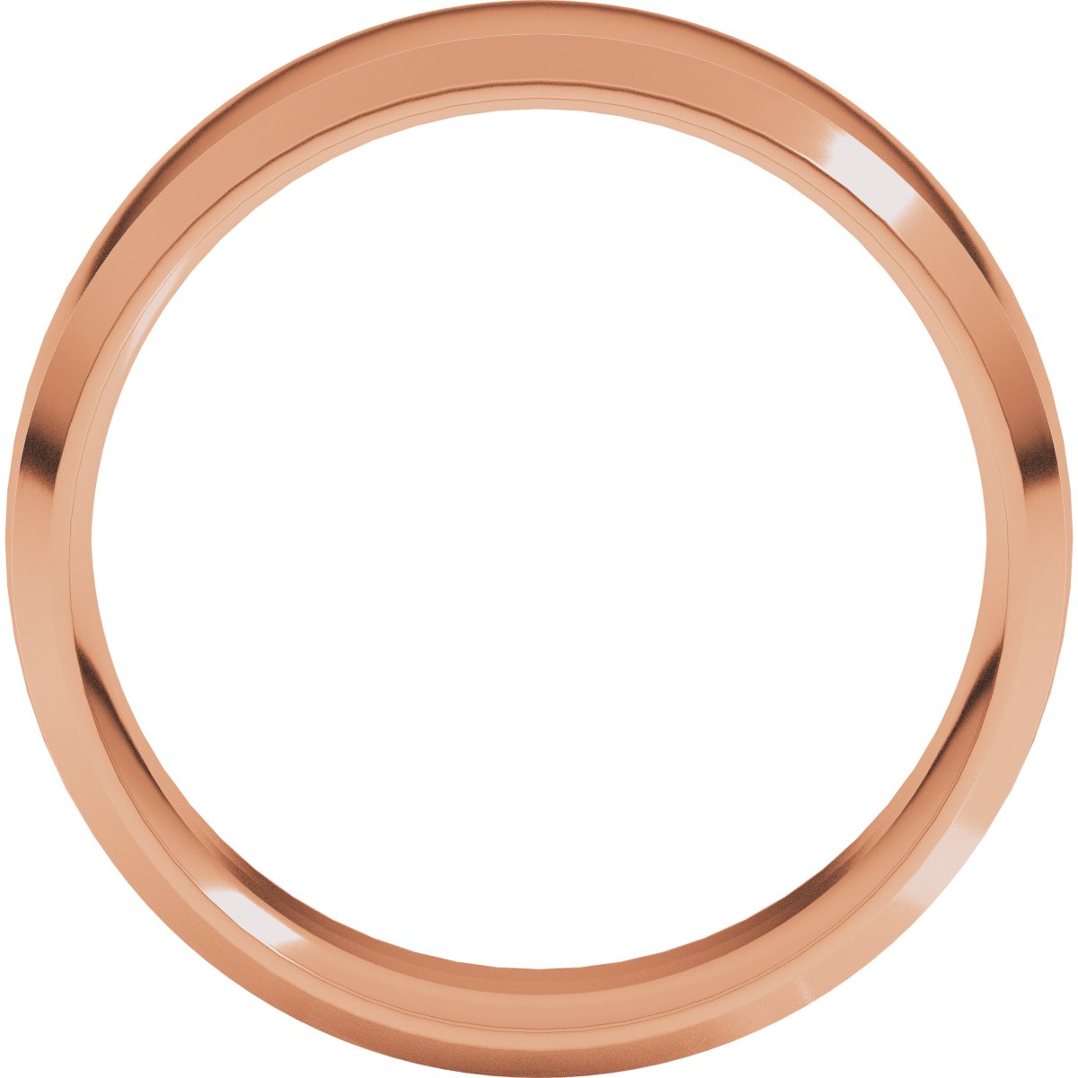 Beveled-Edge Comfort-Fit Half Round Band