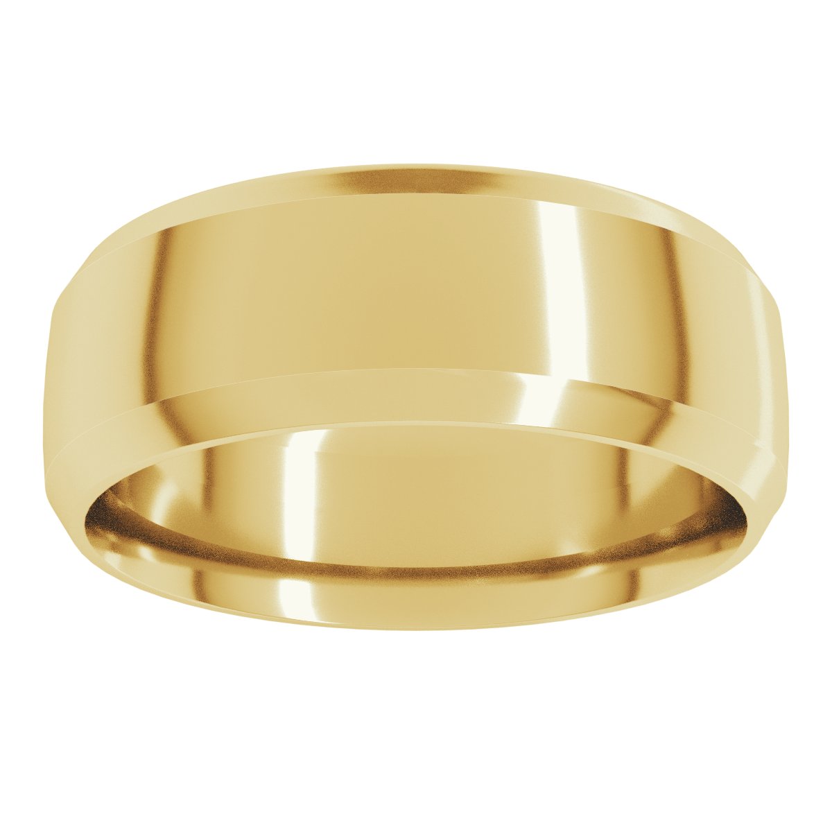 Beveled-Edge Comfort-Fit Half Round Band