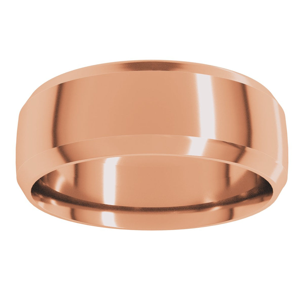 Beveled-Edge Comfort-Fit Half Round Band