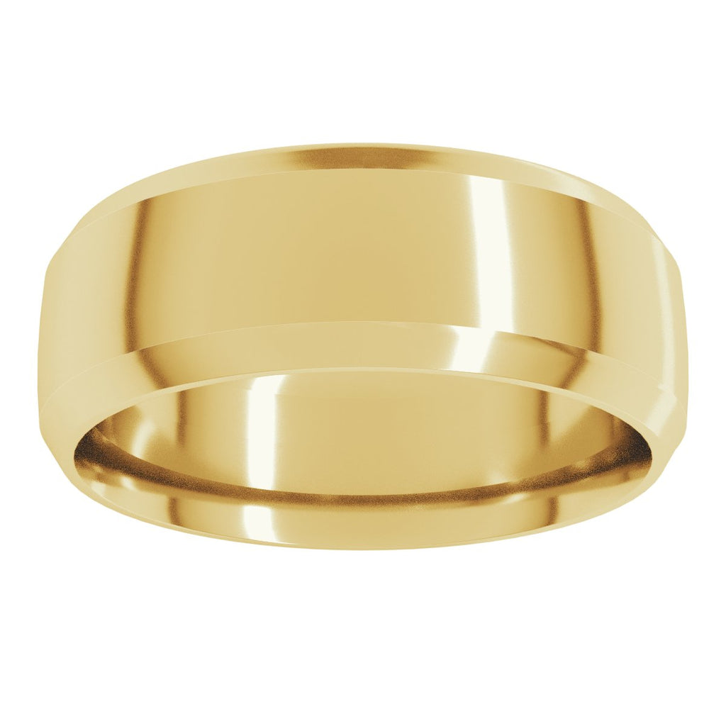 Beveled-Edge Comfort-Fit Half Round Band