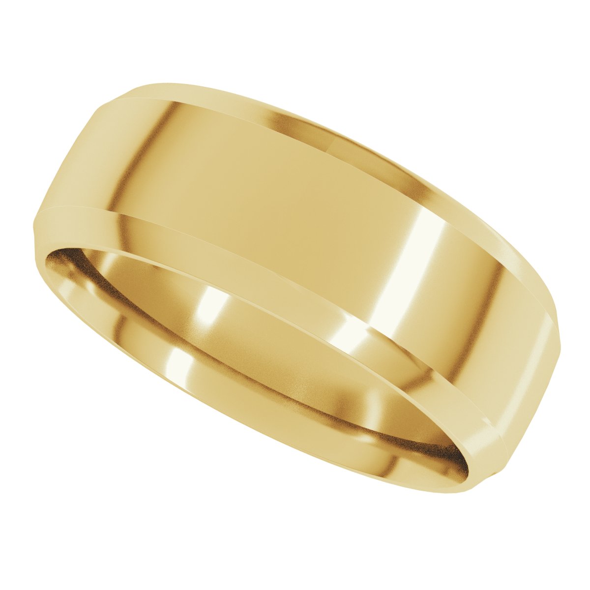 Beveled-Edge Comfort-Fit Half Round Band