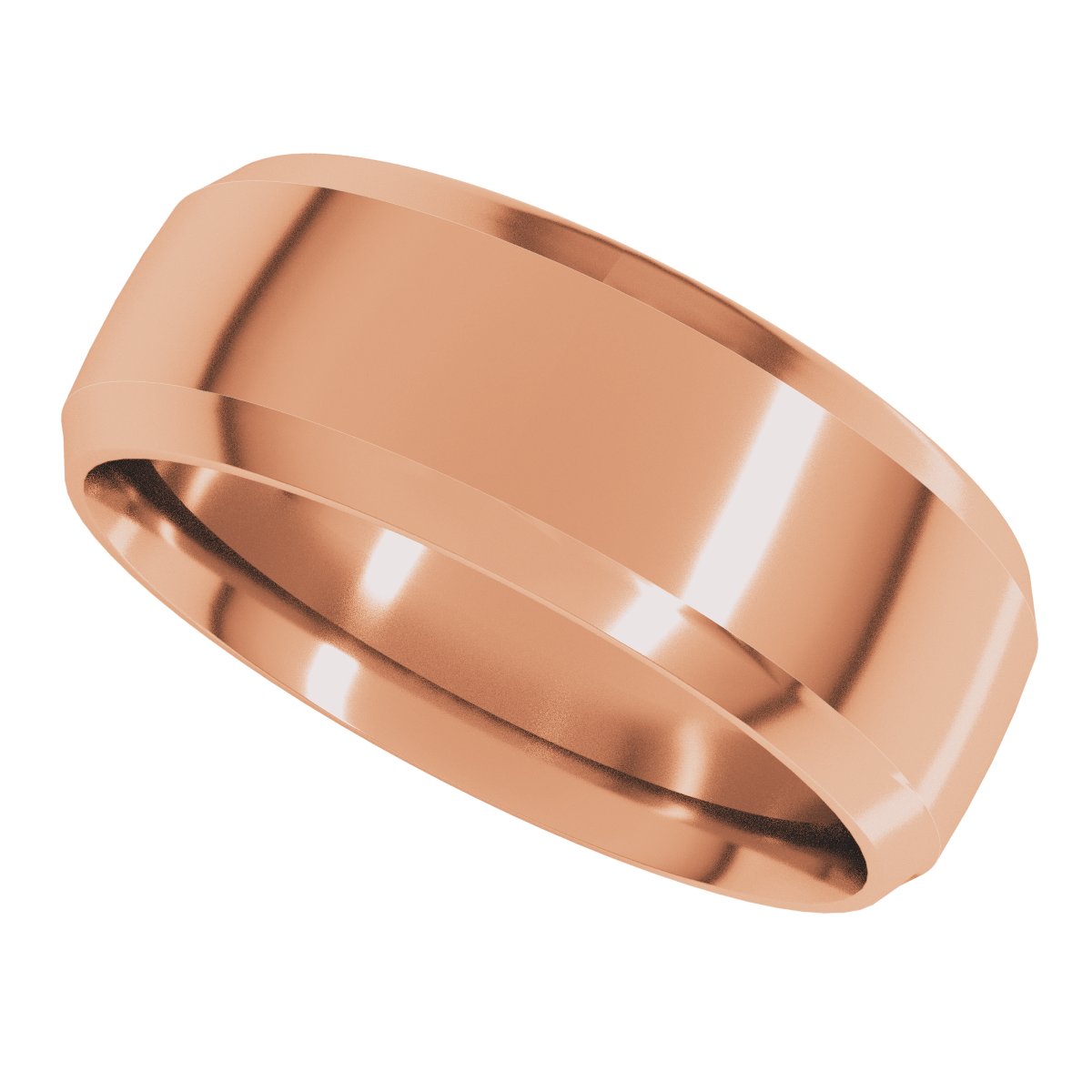 Beveled-Edge Comfort-Fit Half Round Band