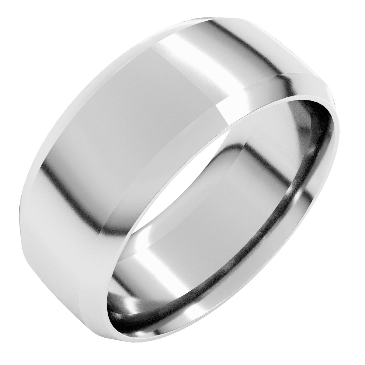 Beveled-Edge Comfort-Fit Half Round Band