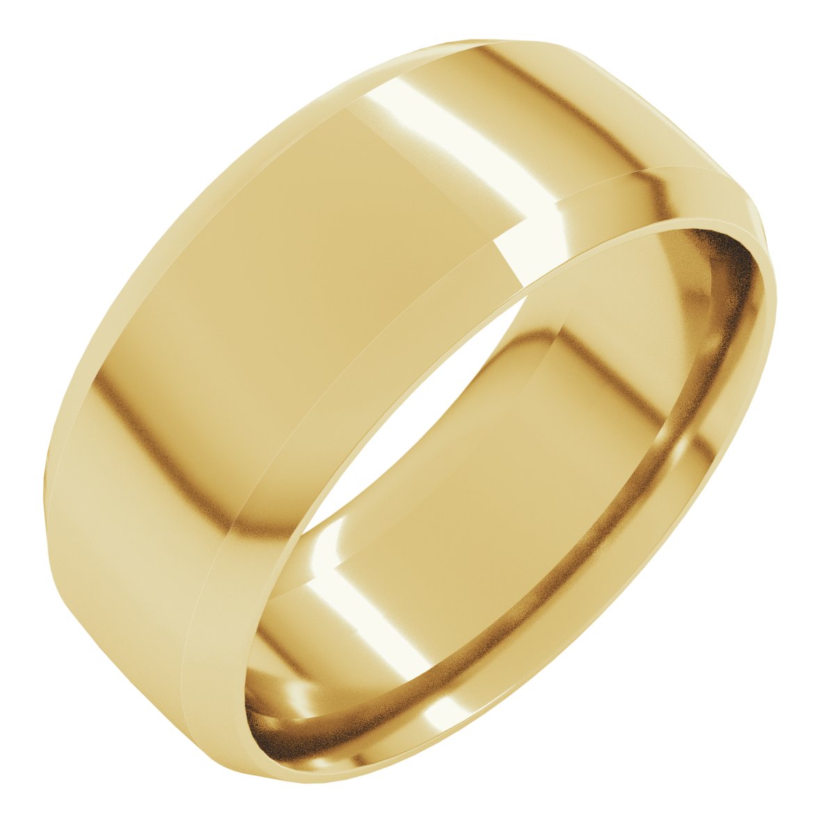 Beveled-Edge Comfort-Fit Half Round Band