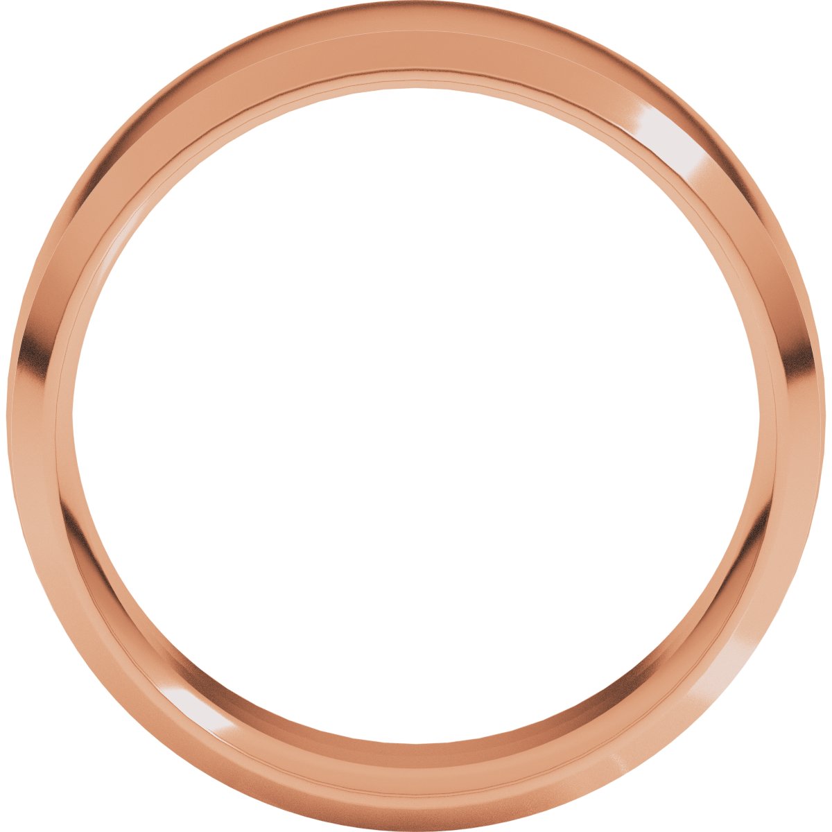 Beveled-Edge Comfort-Fit Half Round Band