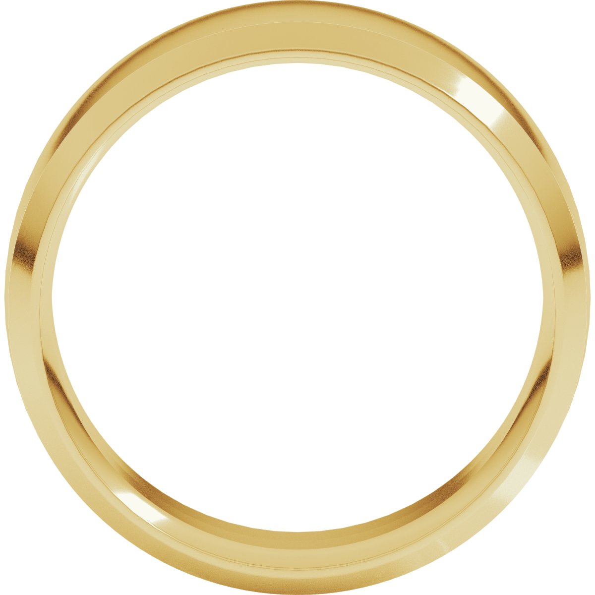 Beveled-Edge Comfort-Fit Half Round Band