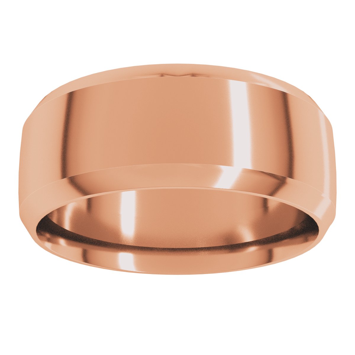 Beveled-Edge Comfort-Fit Half Round Band