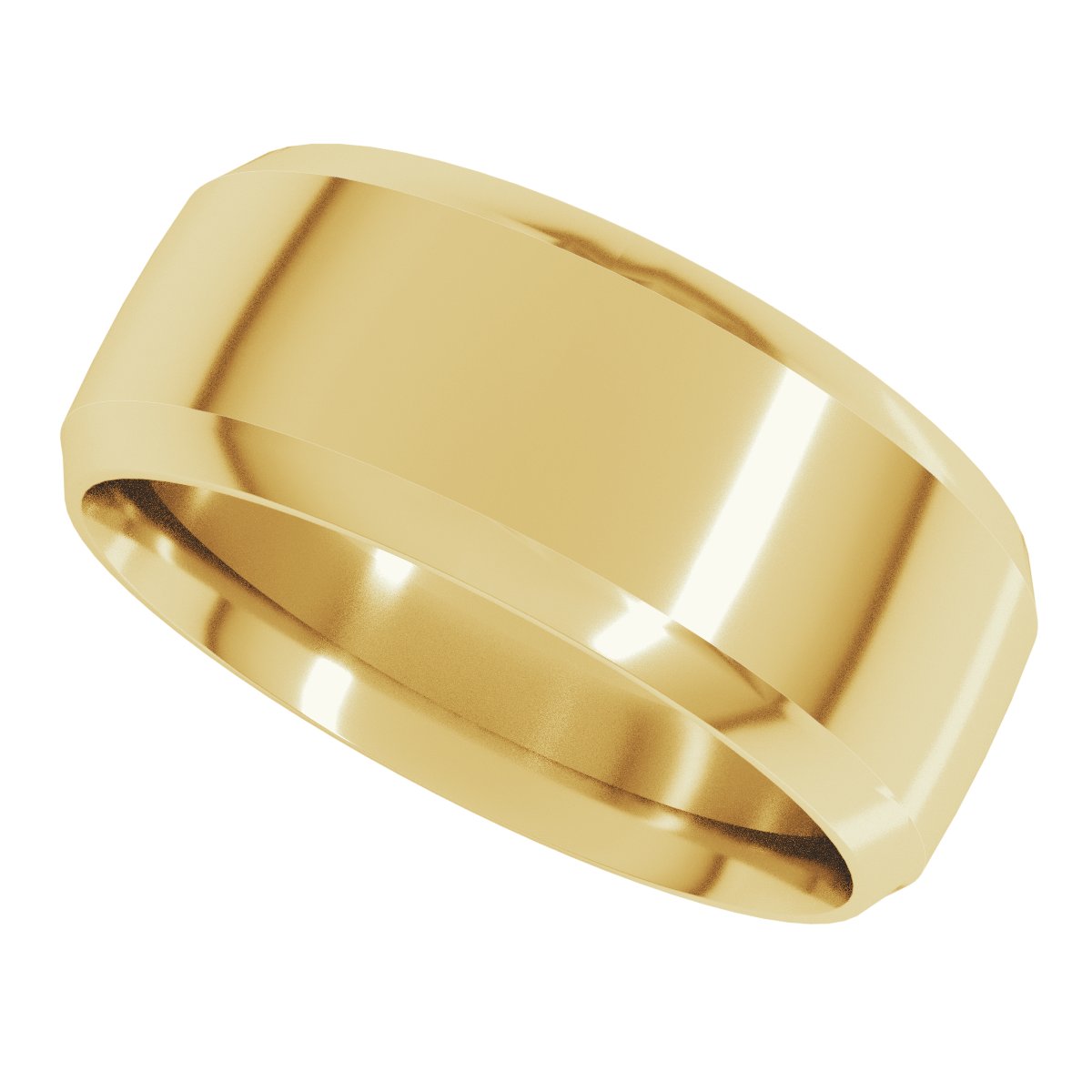Beveled-Edge Comfort-Fit Half Round Band