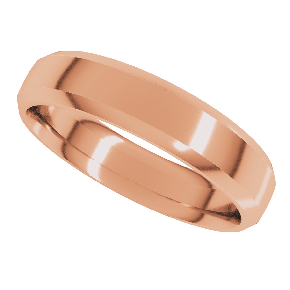 Beveled-Edge Comfort-Fit Half Round Band