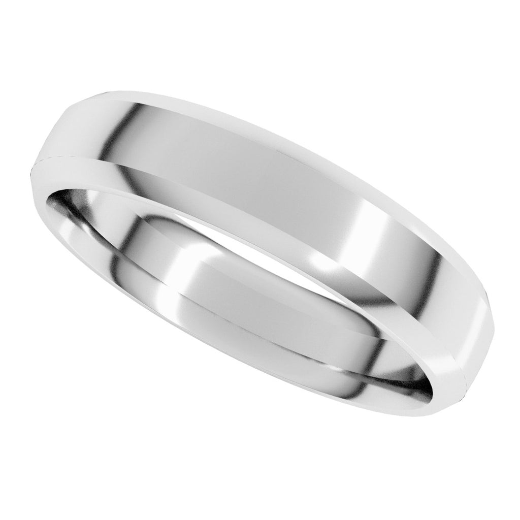 Beveled-Edge Comfort-Fit Half Round Band