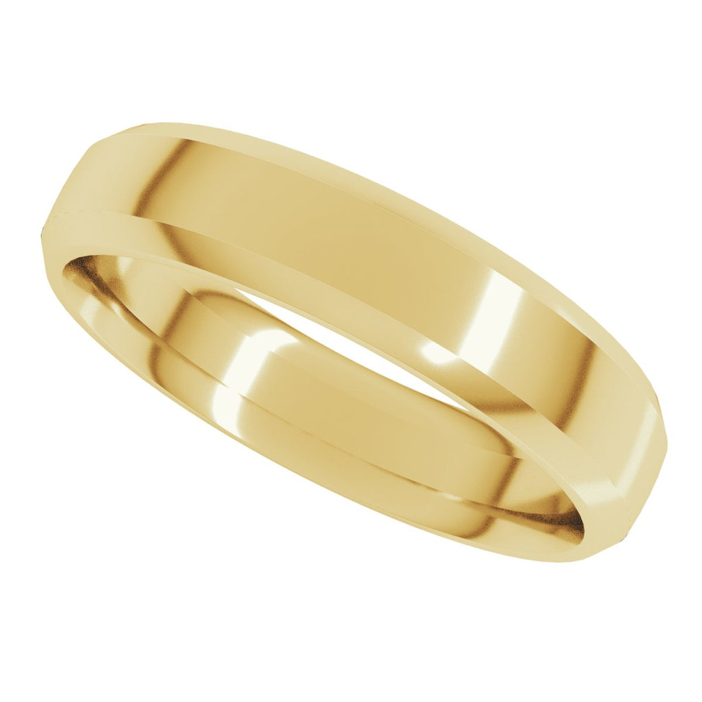 Beveled-Edge Comfort-Fit Half Round Band