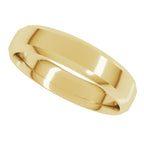 Beveled-Edge Comfort-Fit Half Round Band