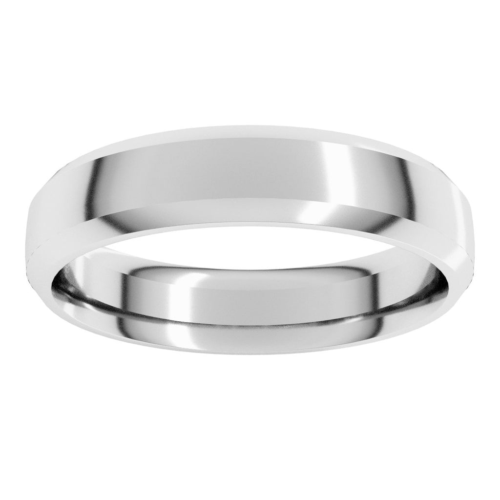 Beveled-Edge Comfort-Fit Half Round Band