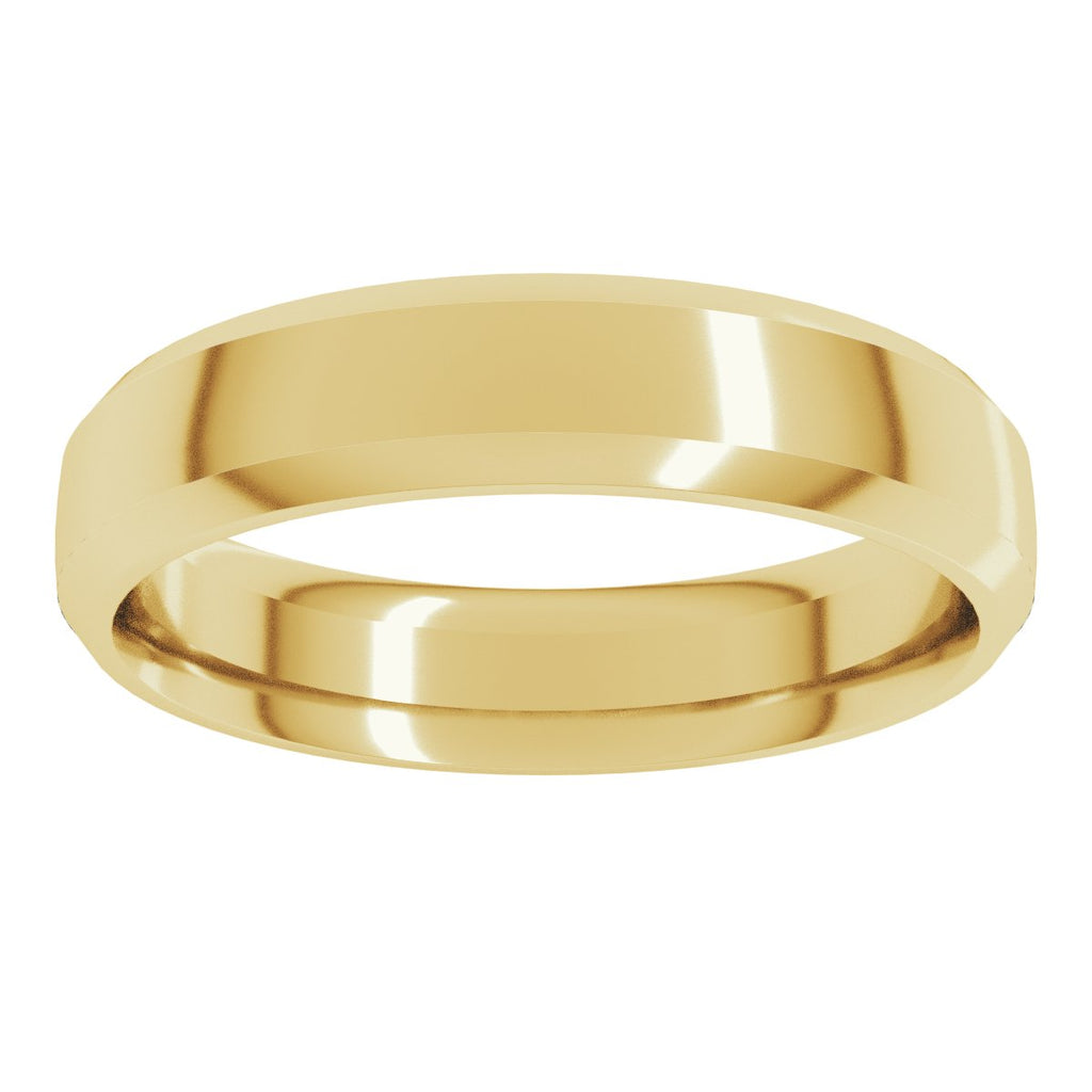 Beveled-Edge Comfort-Fit Half Round Band