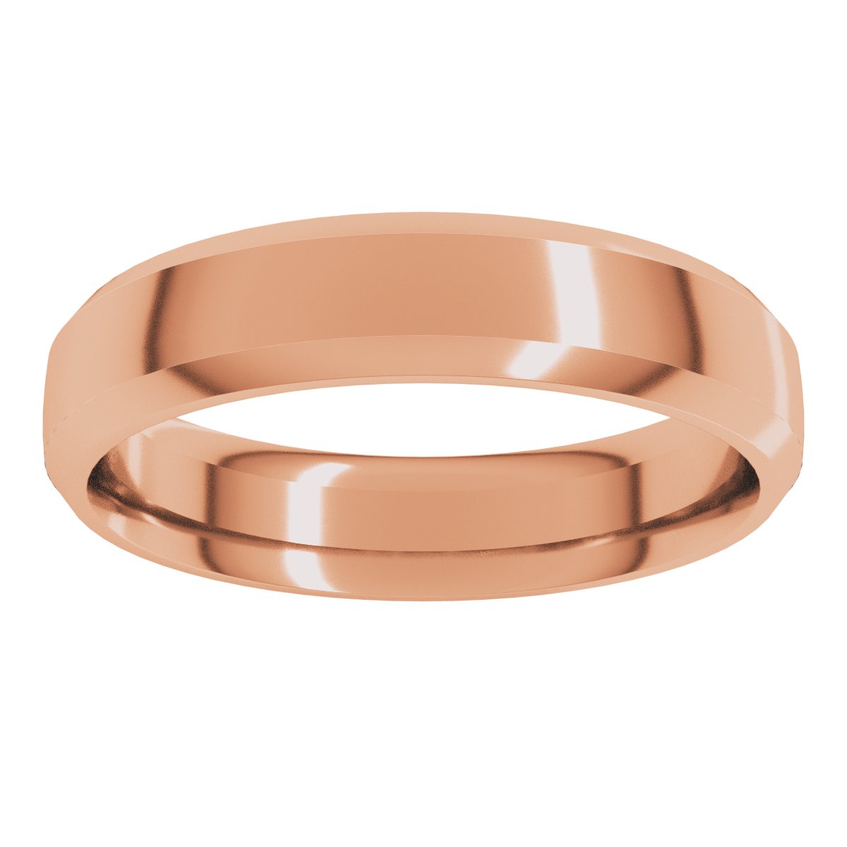 Beveled-Edge Comfort-Fit Half Round Band