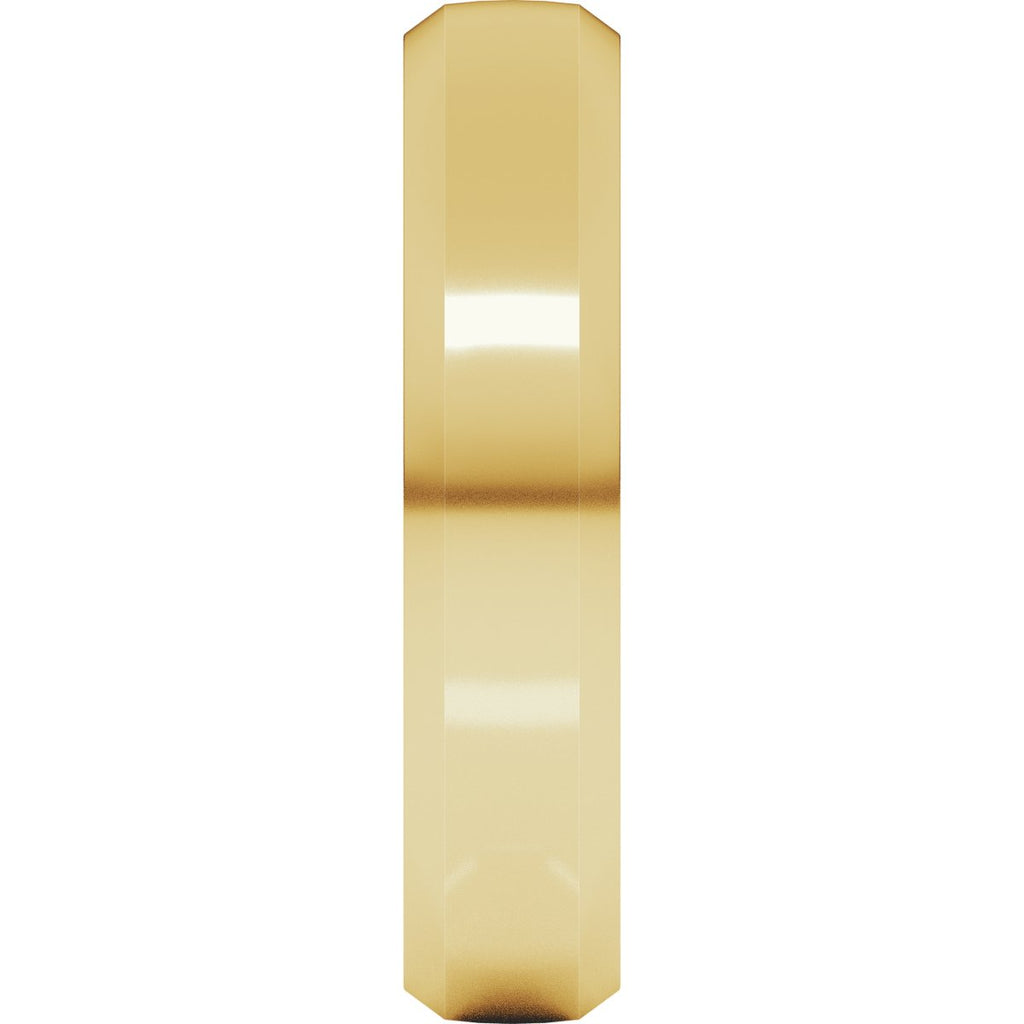 Beveled-Edge Comfort-Fit Half Round Band