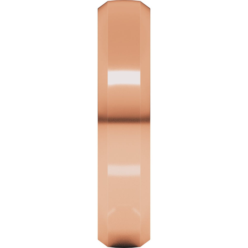 Beveled-Edge Comfort-Fit Half Round Band
