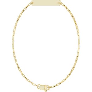Engravable Bar & Paperclip-Style Link Bracelet