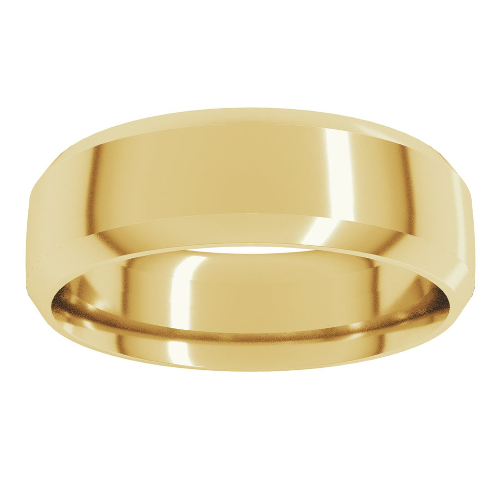 Beveled-Edge Comfort-Fit Half Round Band