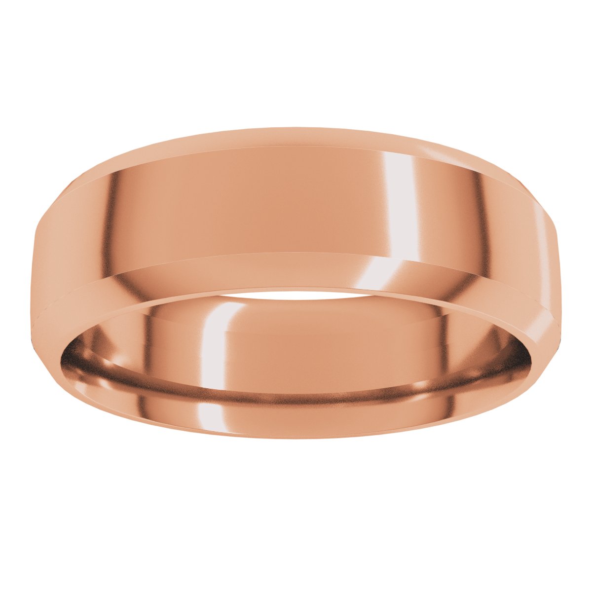 Beveled-Edge Comfort-Fit Half Round Band
