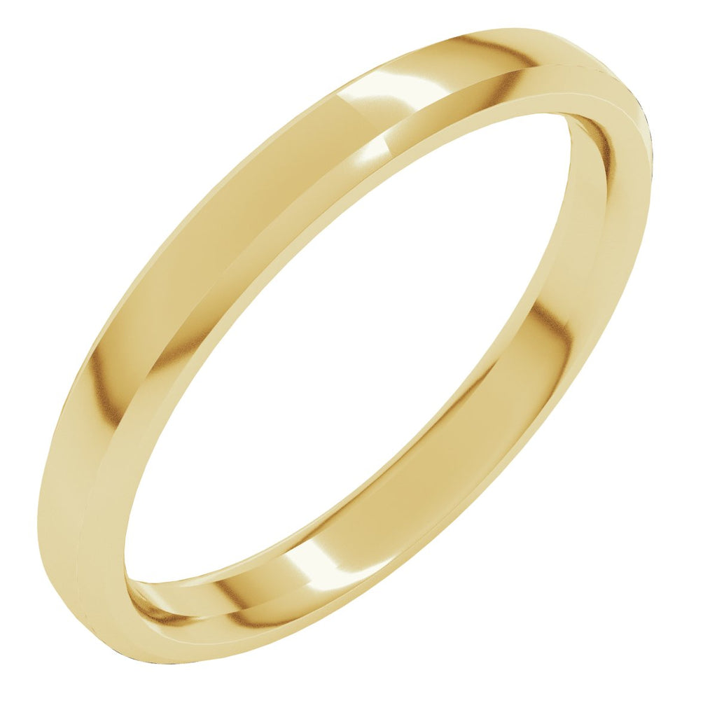 Beveled-Edge Comfort-Fit Half Round Band