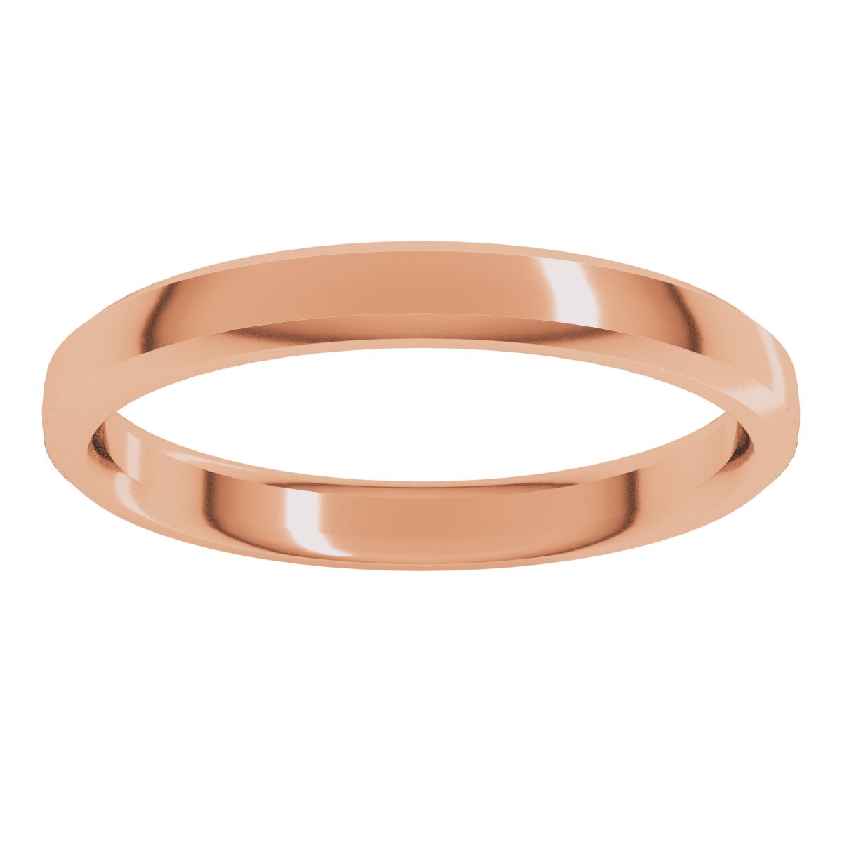 Beveled-Edge Comfort-Fit Half Round Band