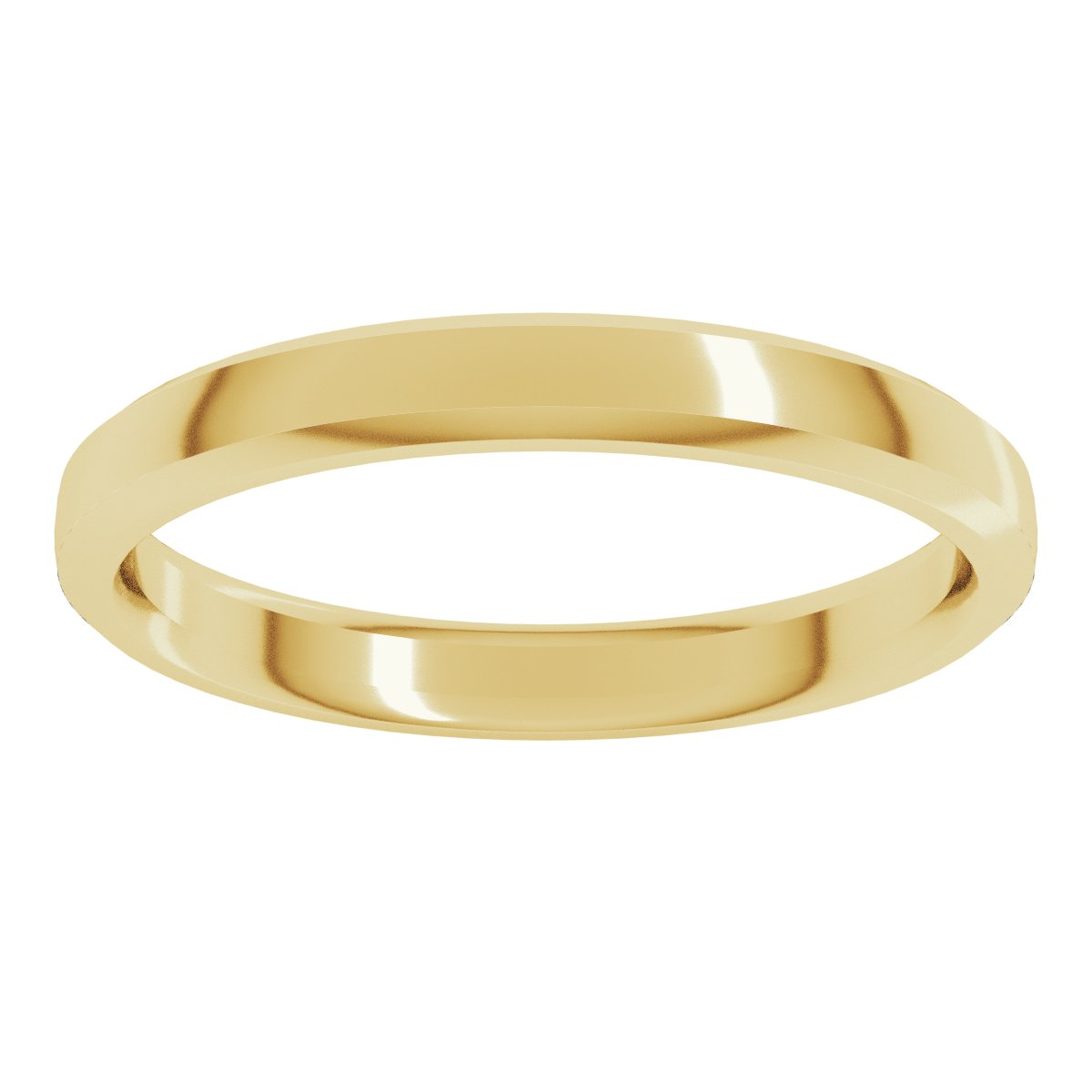 Beveled-Edge Comfort-Fit Half Round Band