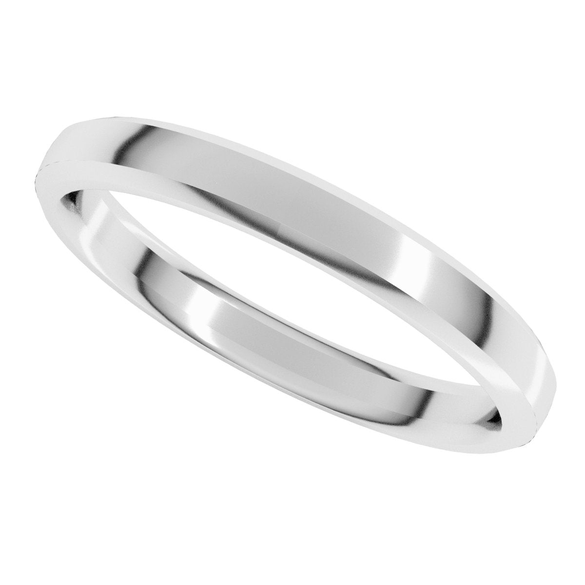 Beveled-Edge Comfort-Fit Half Round Band