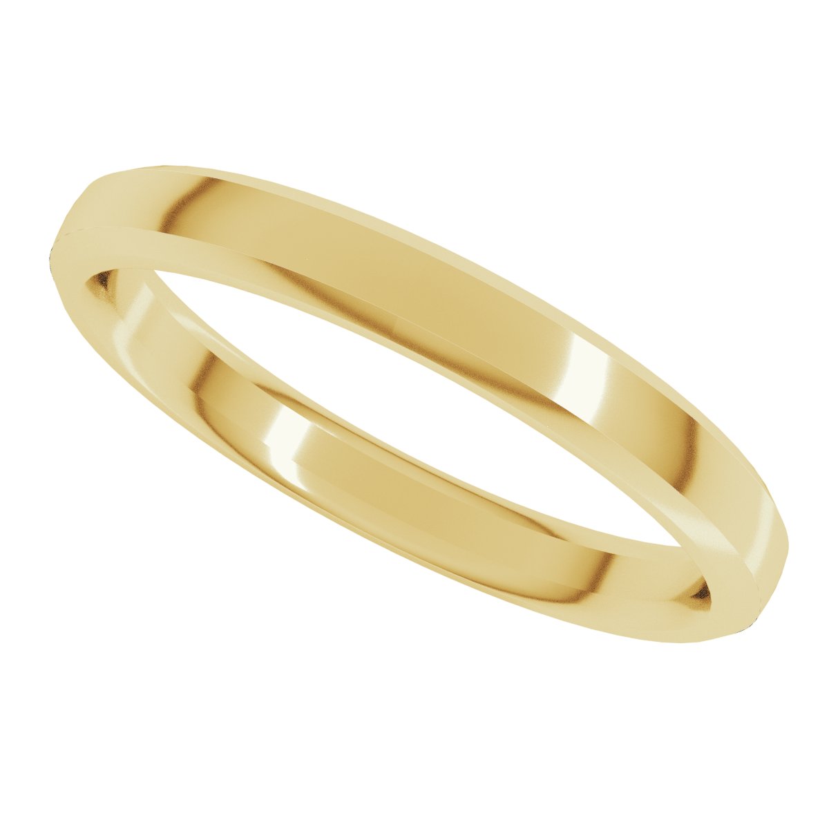 Beveled-Edge Comfort-Fit Half Round Band