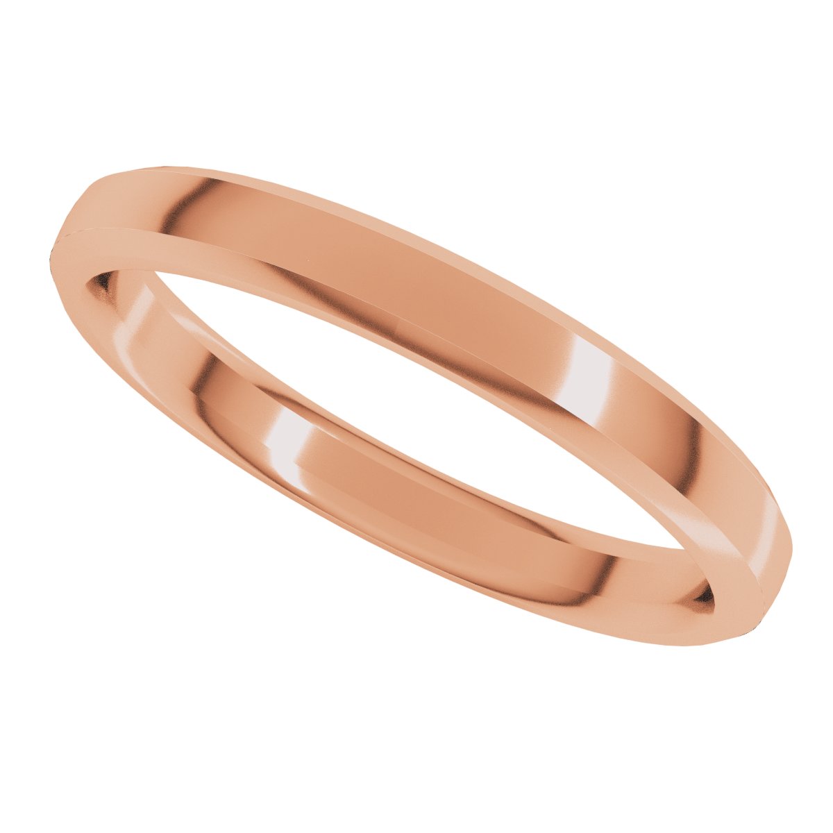 Beveled-Edge Comfort-Fit Half Round Band