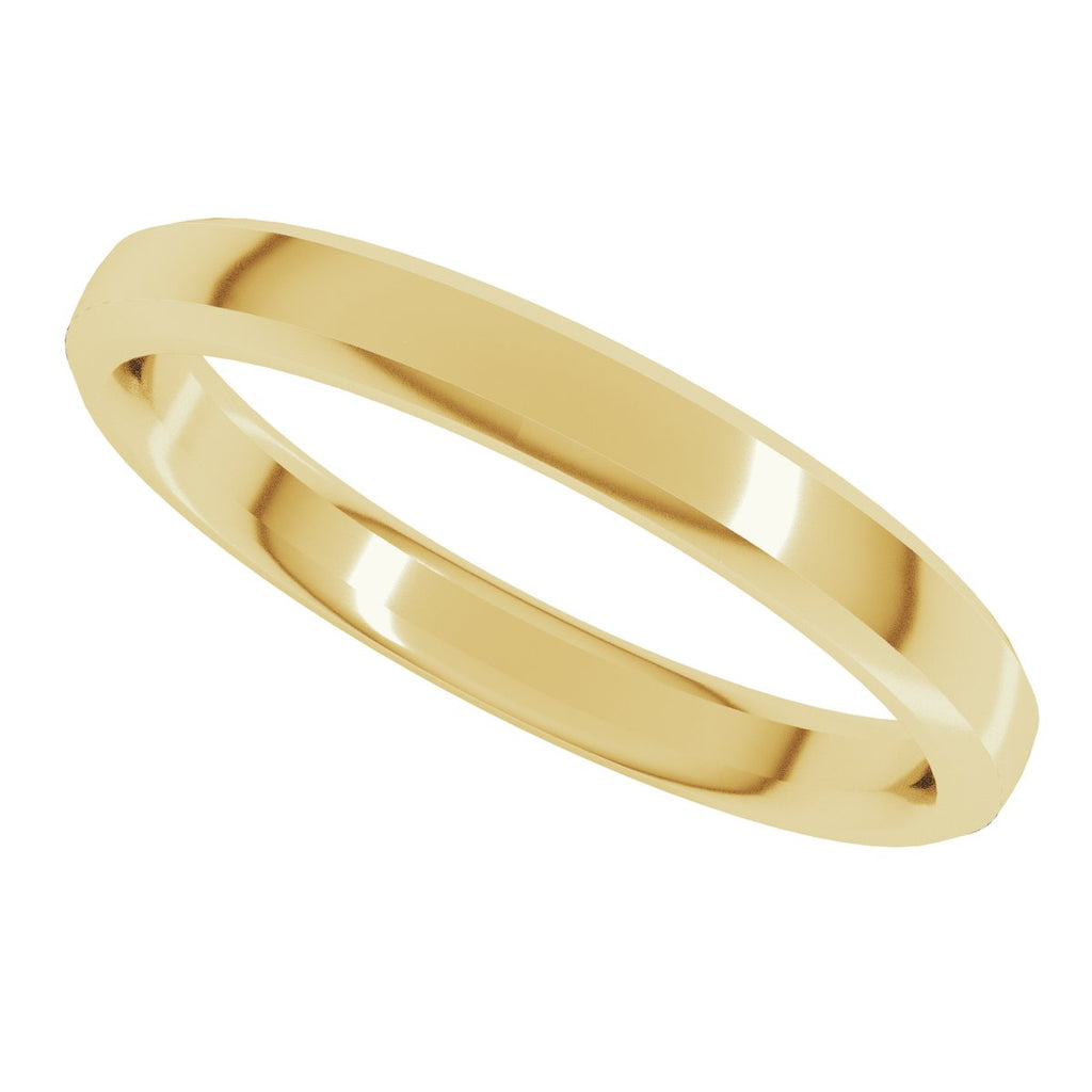 Beveled-Edge Comfort-Fit Half Round Band